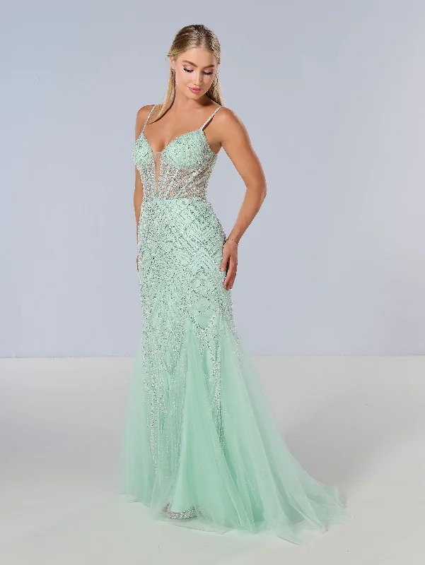 Beaded Sleeveless Mermaid Dress by Tiffany Designs 16218 Petite unclassified dresses