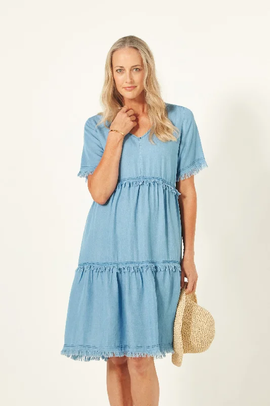 Beatrice Dress Chambray Neutral tone unclassified dresses