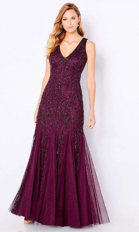 Cameron Blake 221684 - Embellished V-Neck Evening Gown Unique unclassified dresses