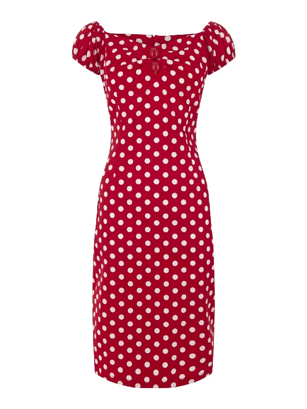 Dolores Dress in Red/White Polka (XXS ONLY) Affordable unclassified dresses