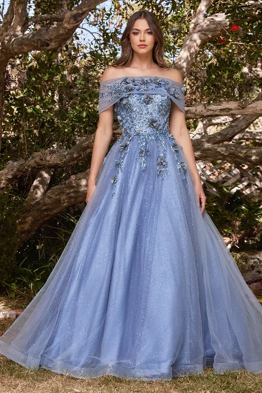 Enchanted Elegance: Cinderella Divine's Shimmering CD955 Ballgown Sleeveless unclassified dresses