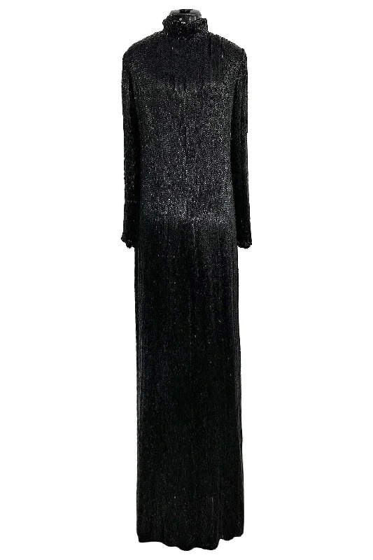 Fall 1975 John Anthony Couture Runway Sample Dress W Black Hand Beading Holiday unclassified dresses