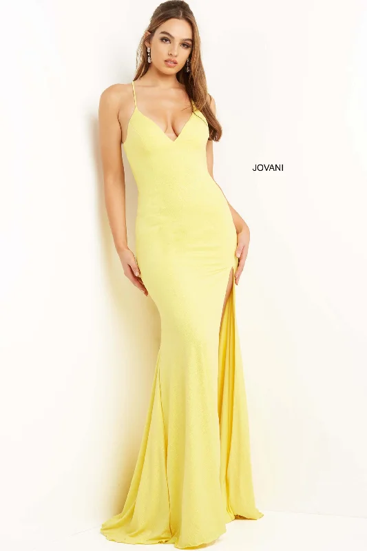 Jersey Fitted Sleeveless Slit Gown by Jovani 08153 Wedding guest unclassified dresses