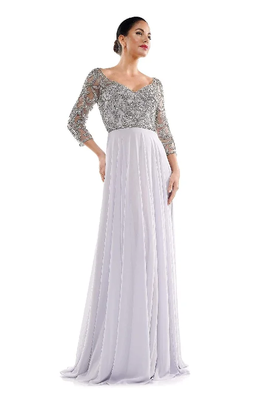 Marsoni by Colors - MV1042 Beaded V-Neck Chiffon Evening Gown Sexy unclassified dresses