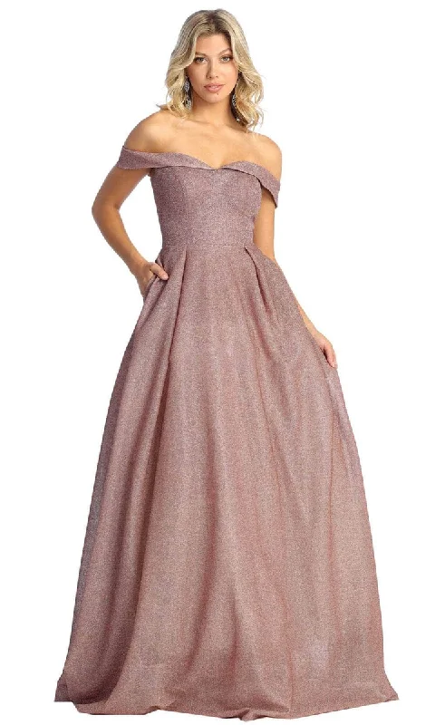 May Queen - Off Shoulder A-Line Prom Gown MQ1915 Preppy unclassified dresses