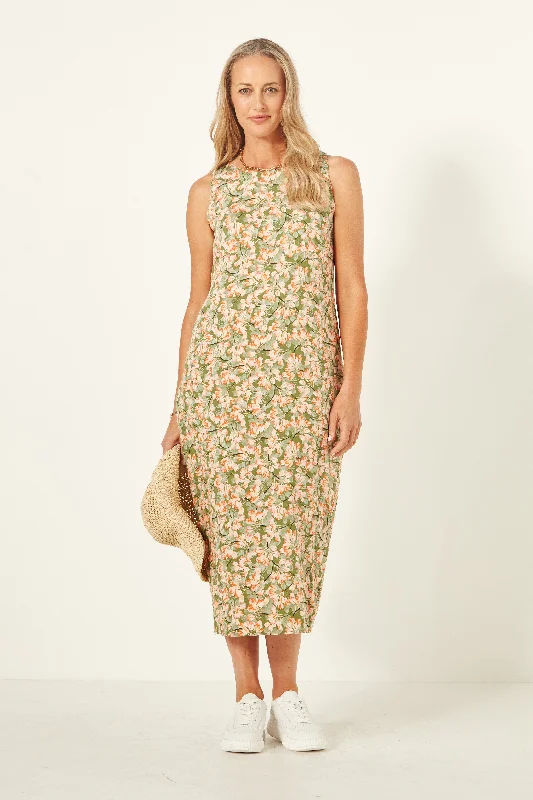 Mimi Dress Green Tulips Vacation unclassified dresses