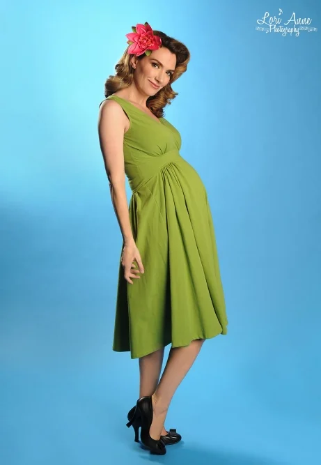 Preggers Scrumptious Dress Olive Green (L ONLY) Long unclassified dresses