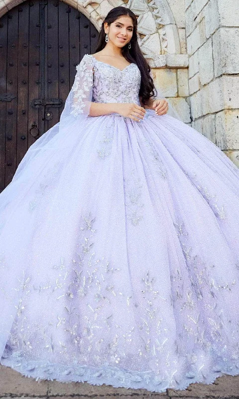 Quinceanera Collection 26040C - Sheer Caped Ballgown Long unclassified dresses