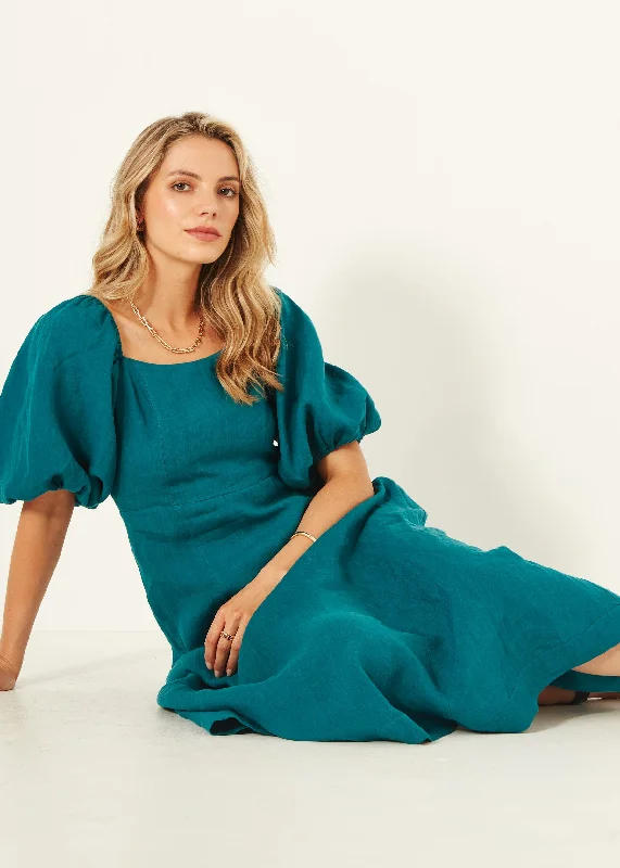 Senita Dress Teal Silk unclassified dresses