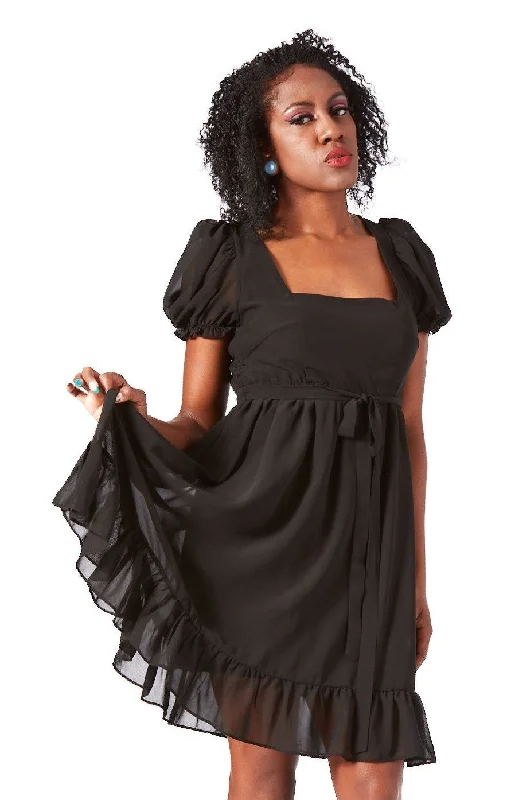 Sourpuss Cream Puff Dress Black (S, M and XXL ONLY) Earthy tone unclassified dresses