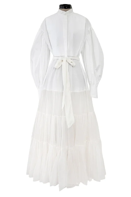 Spring 2020 Valentino by Pierpaolo Piccioli Runway White 'Le Blanc' Tuxedo Front Dress One-shoulder unclassified dresses