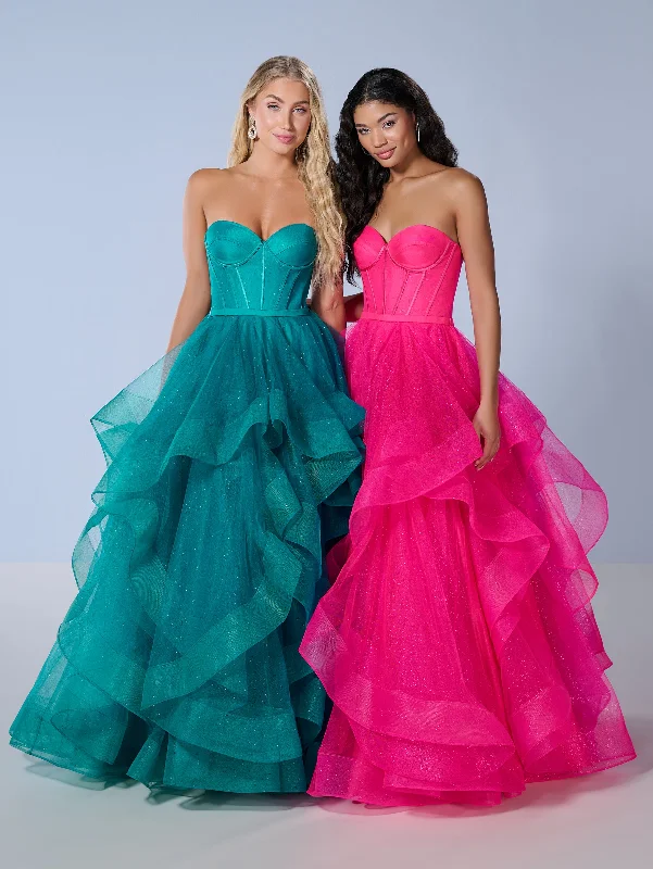 Strapless Layered A-line Gown by Tiffany Designs 16245 Affordable unclassified dresses