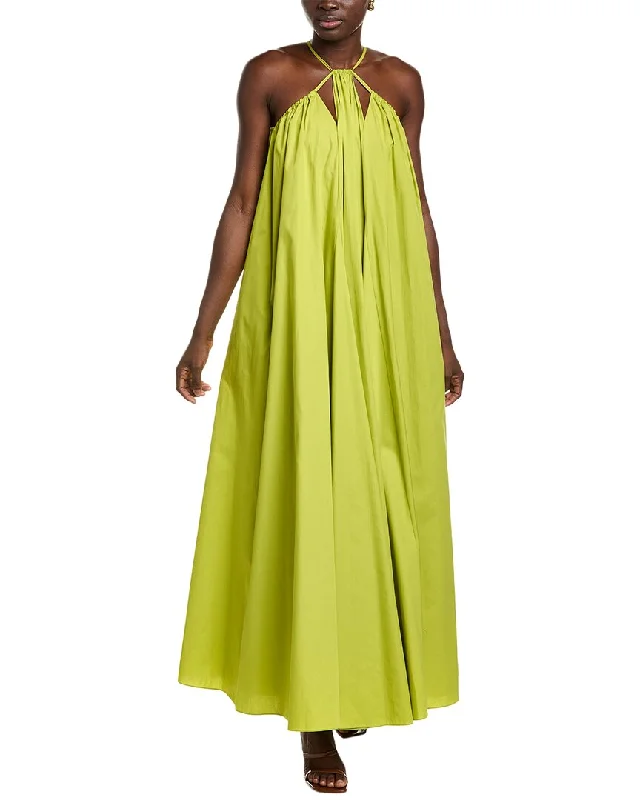 Oscar de la Renta Trapeze Halter Maxi Dress Lace Maxi Skirt