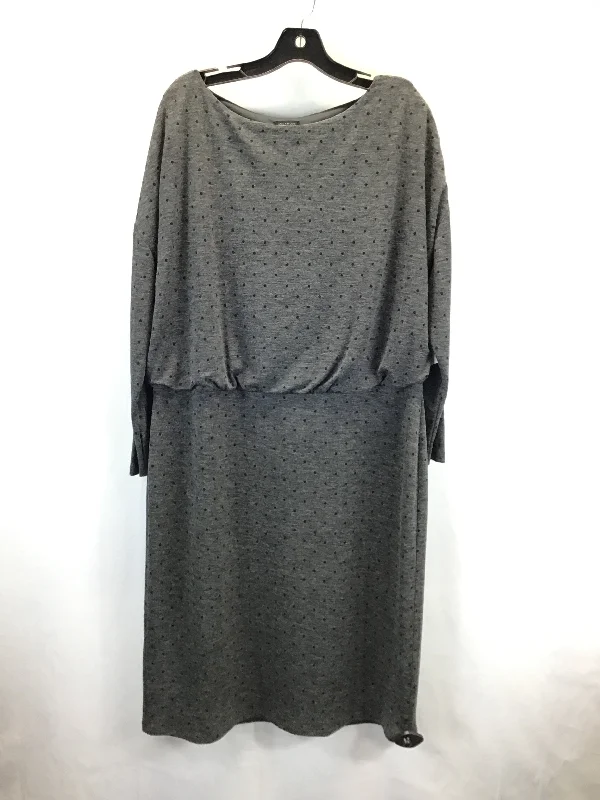 Dress Casual Midi By Ann Taylor In Grey, Size: Xl Pleated Satin Skirt