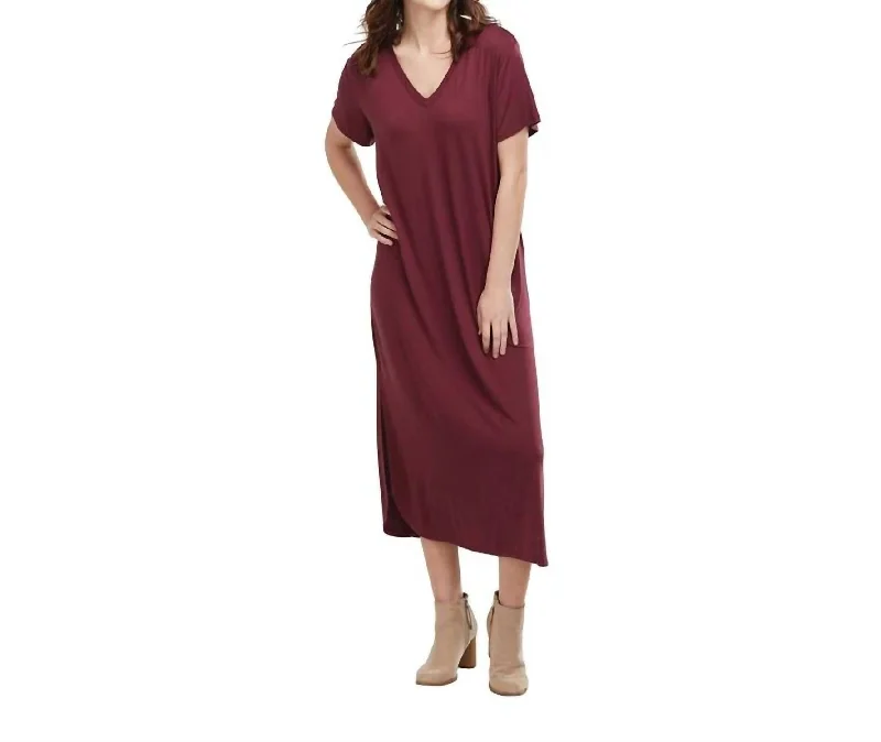 Jojo Midi Dress In Burgundy Bodycon Midi Skirt