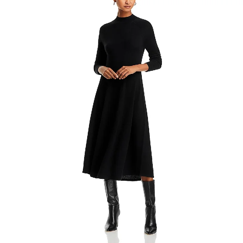 Womens Midi Solid Sweaterdress Midi Skirt Style