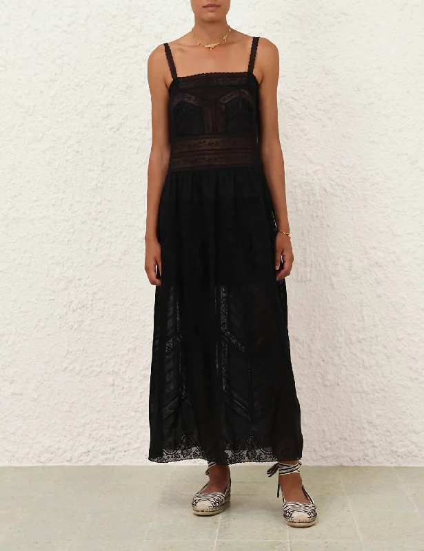 Halliday Lace Trime Slip Dress In Black Lace Dress Sparkle